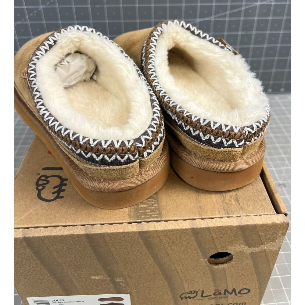 Lamo Women's Slip-on Slippers JULES Chestnut Leather Sz. 7 US 38 EU NEW~~EW2350 - Picture 4 of 15